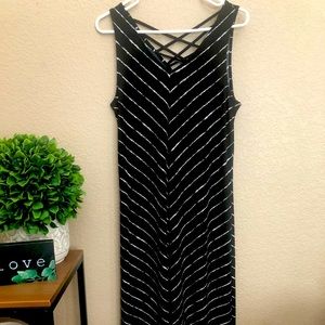 Black stretchy maxi dress, medium.